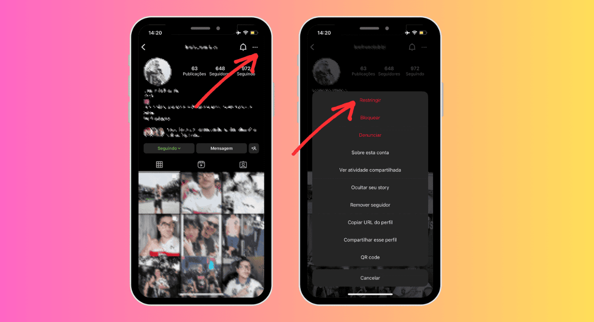 como restringir no Instagram